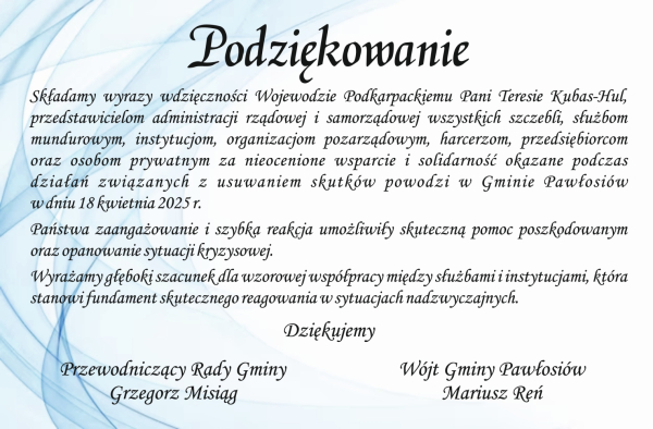 Podziękowanie