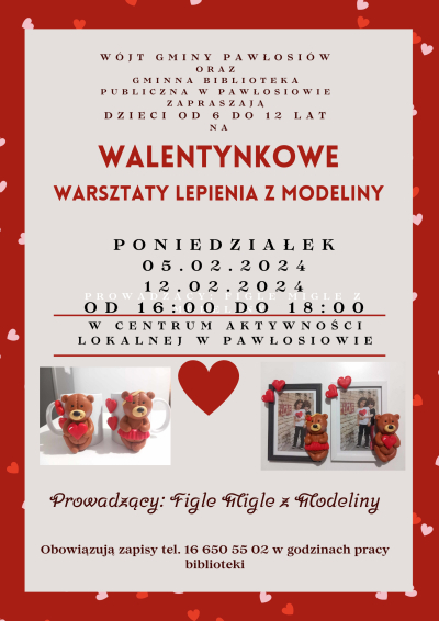 Walentynkowe warsztaty lepienia z modeliny