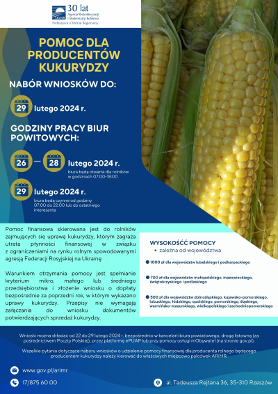 Pomoc dla producentów kukurydzy