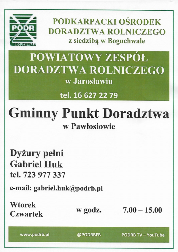 Dyżur Powiatowego Ośrodka Doradztwa Rolniczego