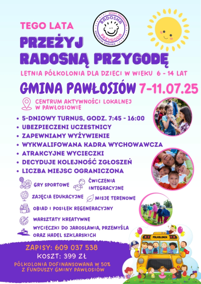Zaproszenie na półkolonie letnie