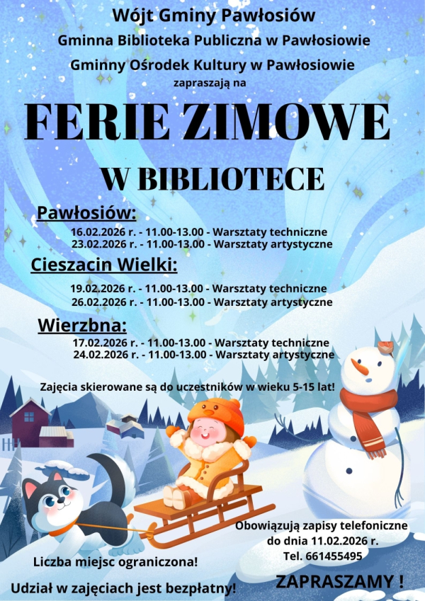 Ferie zimowe w bibliotece