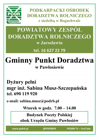 Gminny Punkt Doradztwa Powiatowego Zespołu Doradztwa Rolniczego