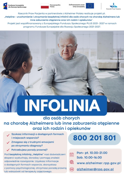 Infolinia dla osób chorujących na Alzheimera